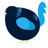 A tumblr and sky chicken with a neck-band pattern