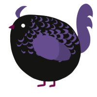 A black and overcast chicken with a half-lace pattern