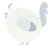 A white and mist chicken with a half-lace pattern