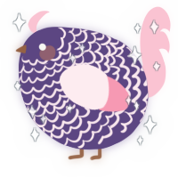 A overcast and rose chicken with a lace pattern