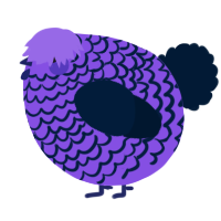 A blurple and tumblr chicken with a lace pattern