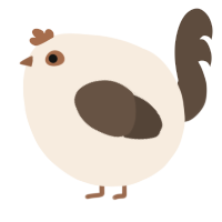 A cream and bark chicken
