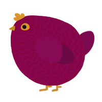 A maroon and wine chicken with a lace pattern