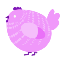 A lavender chicken with a bar pattern