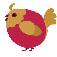 A crimson and gold chicken with a head pattern