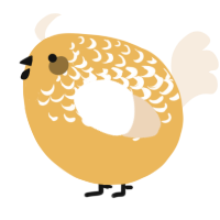 A honey and cream chicken with a half-lace pattern
