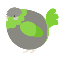A ash and grass chicken with a head pattern