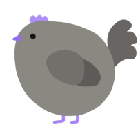 A ash and grey chicken