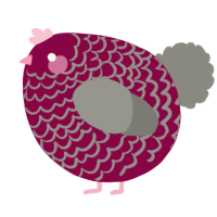 A maroon and ash chicken with a lace pattern