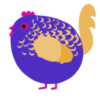A indigo and honey chicken with a half-lace pattern