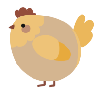 A beige and honey chicken with a head pattern