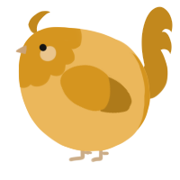 A honey and ochre chicken with a head pattern