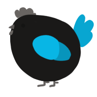A sable and cerulean chicken