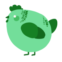 A spring and leaf chicken with a neck-band pattern