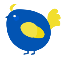 A ultramarine and yellow chicken