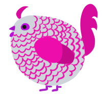 A mist and fuchsia chicken with a lace pattern
