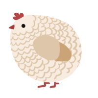 A cream and beige chicken with a lace pattern