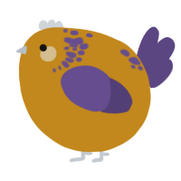 A ochre and overcast chicken with a neck-speckle pattern