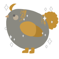 A ash and gold chicken with a neck-band pattern