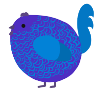 A indigo and sapphire chicken with a double-lace pattern