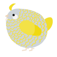 A mist and yellow chicken with a lace pattern