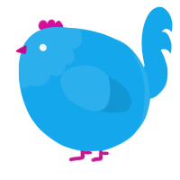A sky chicken with a head pattern