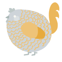 A mist and honey chicken with a lace pattern