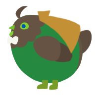A viridian and bark chicken with a head pattern