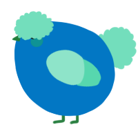 A sapphire and mint chicken