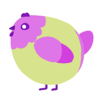A lemon and orchid chicken with a head pattern