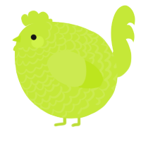 A lime chicken with a lace pattern