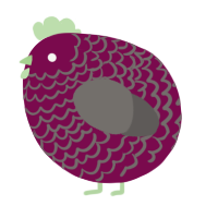 A wine and grey chicken with a lace pattern