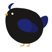 A sable and navy chicken