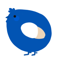 A ultramarine and cream chicken