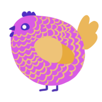 A orchid and honey chicken with a lace pattern