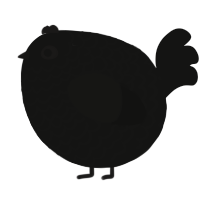 A black chicken with a lace pattern