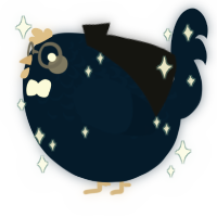 A tumblr chicken with a half-lace pattern