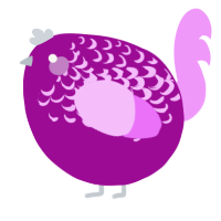 A plum and lavender chicken with a half-lace pattern