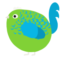A grass and cerulean chicken with a half-lace pattern