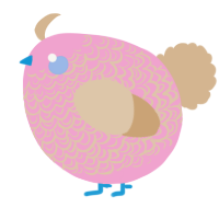 A pink and beige chicken with a double-lace pattern