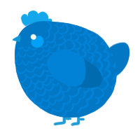 A sapphire chicken with a lace pattern