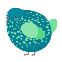 A sea and spring chicken with a speckle pattern