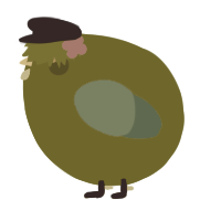 A chartreuse and sky chicken