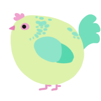 A apple and mint chicken with a neck-speckle pattern