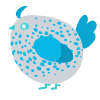 A mist and cerulean chicken with a speckle pattern