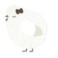 A white chicken with a lace pattern