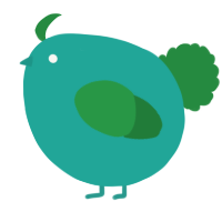 A turquoise and viridian chicken