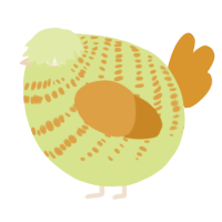 A lemon and orange chicken with a bar pattern