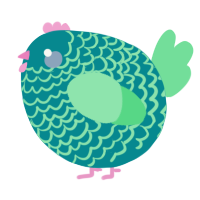 A teal and spring chicken with a lace pattern
