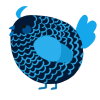 A tumblr and sky chicken with a lace pattern